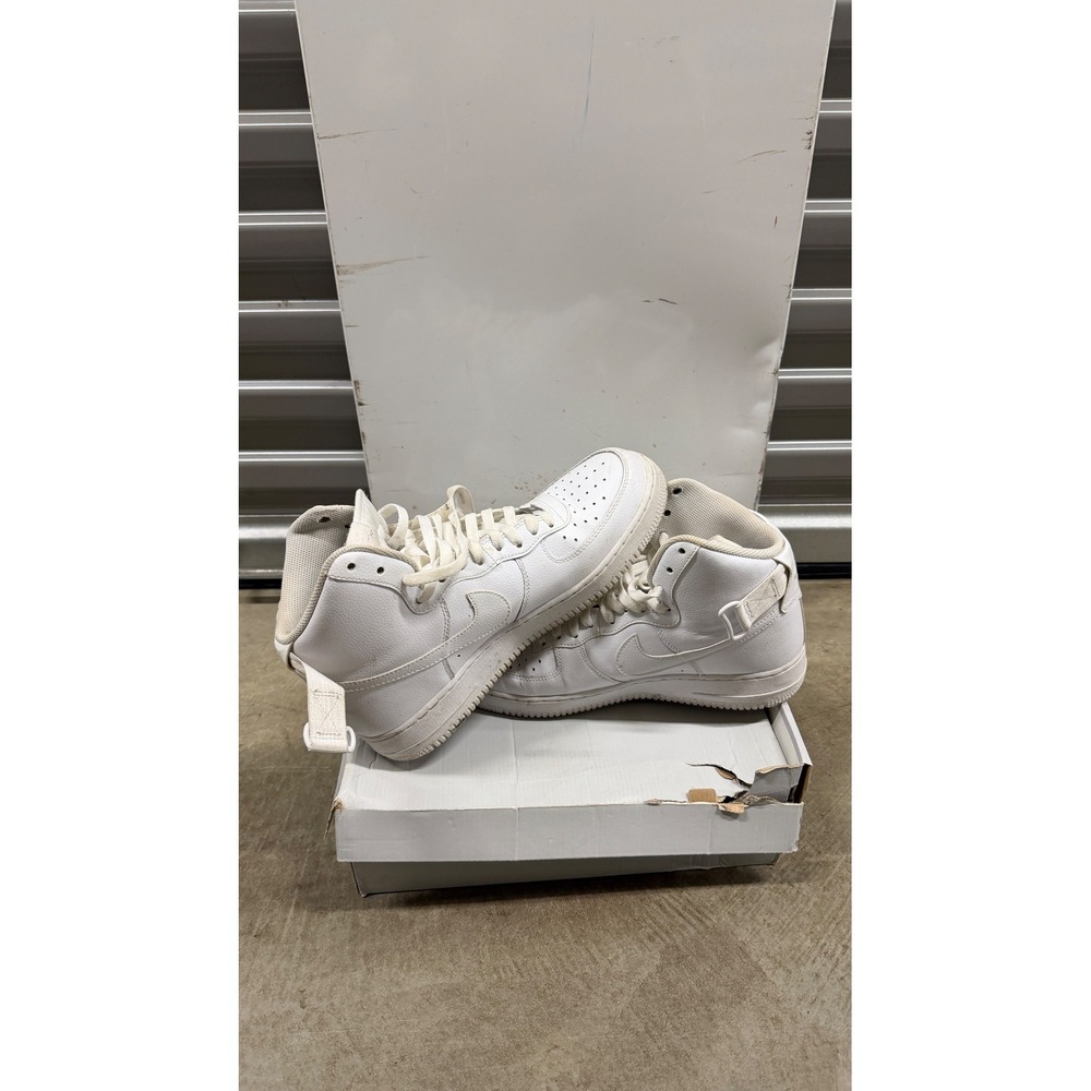 Nike Air Force 1 High 07 Triple‎ White Leather Sneakers 315121-115 Mens 10.5